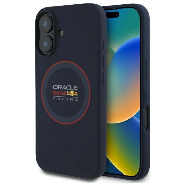 Red Bull Rbhmp16m24siilvr Iphone 16 Plus 6,7" Hartschalenetui, Marineblau, Silikon, Roter Ring, Magsafe