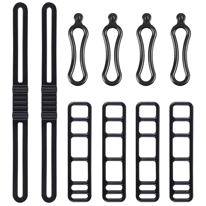 10 Stück Fahrradhalterungsgurte, Multifunktionale Silikon-taschenlampenhaltergurte Für Handylichter, Lautsprecherlichter, Fahrradlenker (3 Stile)