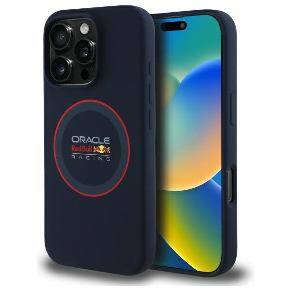 Red Bull Rbhmp16x24siilvr Iphone 16 Pro Max 6,9" Hartschalenetui, Marineblau, Silikon, Roter Ring, Magsafe