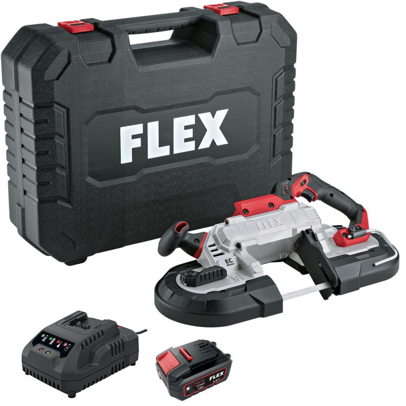 Flex Akku-bandsäge 18 V Mit Arbeitstisch + Akku 5,0 Ah Mit Ladegerät Sbe 127 18-ec + Wb Sbe 127 - 534517