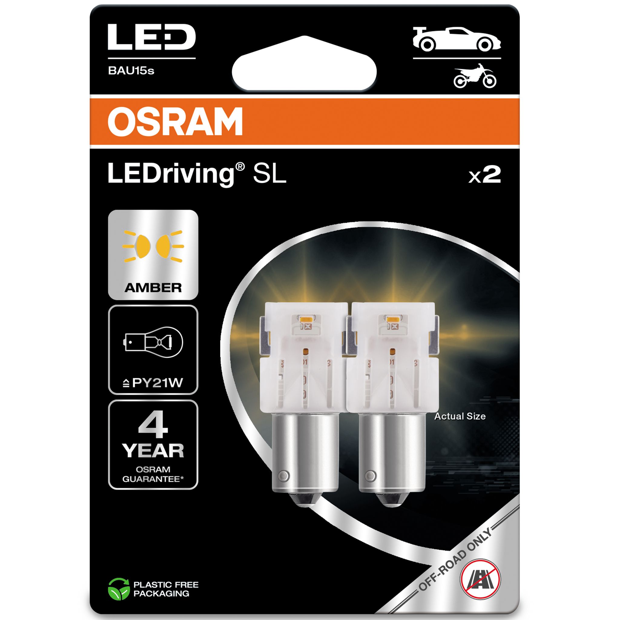 Osram Led Premium New Py21w Amber Epack