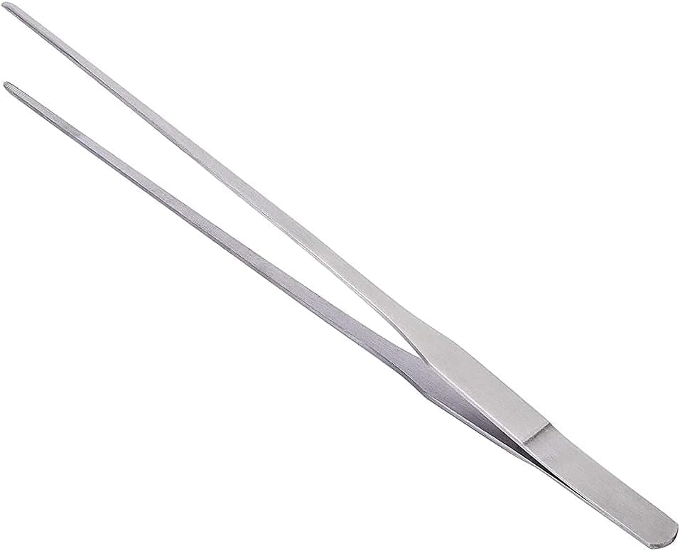 2 Paar 27 Cm Lange, Gerade/gebogene Edelstahlzangen Mit Präzisionsgezahnten Spitzen Für Aquascaping, Gartenarbeit, Kochen Und Industrielle Anwendungen
