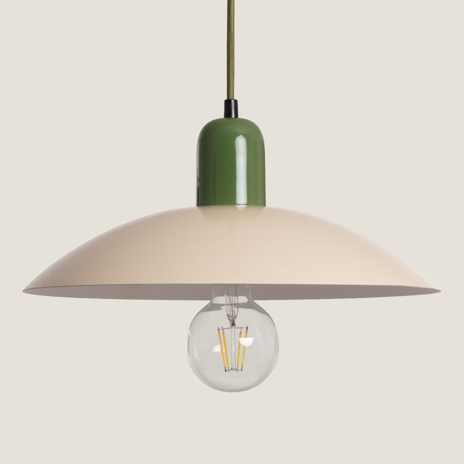 Pendelleuchte Aus Metall Noa Domo Beige Ø35 Cm
