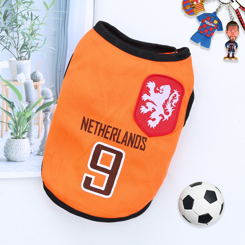 Hunde-t-shirt Wm Spanien – Bequemes, Atmungsaktives Sommer-mesh Für Hunde Und Katzen – Orange, Nr. 9 Niederlande, Xl