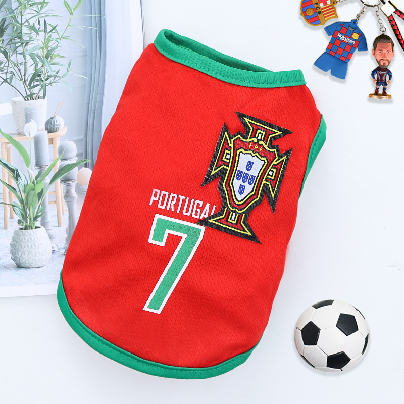 Hunde-t-shirt Wm Spanien – Bequemes, Atmungsaktives Sommer-mesh Für Hunde Und Katzen – Rot Nr. 7 Portugal L