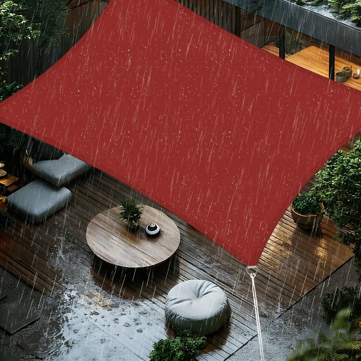 Sonnensegel 3,66 X 3,66 M, Quadratisch, Uv-beständig Und Wasserdicht, Für Terrasse Und Garten, 95 % Sonnenschutz, Mit Rostfreiem Metall-befestigungszubehör