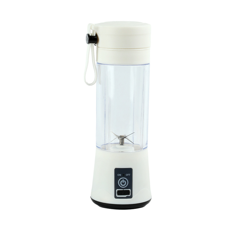 380 Ml Kabelloser, Tragbarer Standmixer – 6 Edelstahlklingen, Per Micro-usb Aufladbar – Separater Mixbehälter Für Früchte Und Shakes – Sicherheitsverriegelung – Weiß
