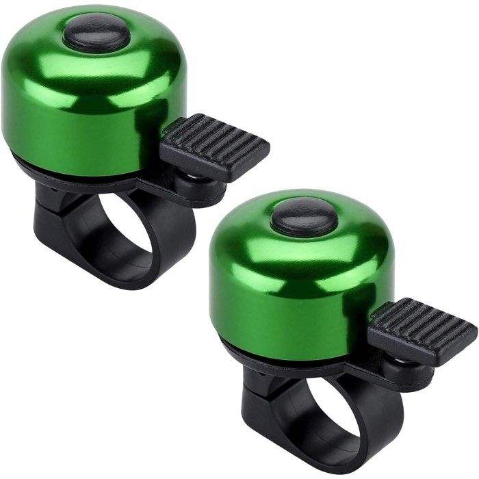 Set Mit 2 Fahrradklingeln, Aluminium/abs, Grün, Für 22 Mm Lenker
