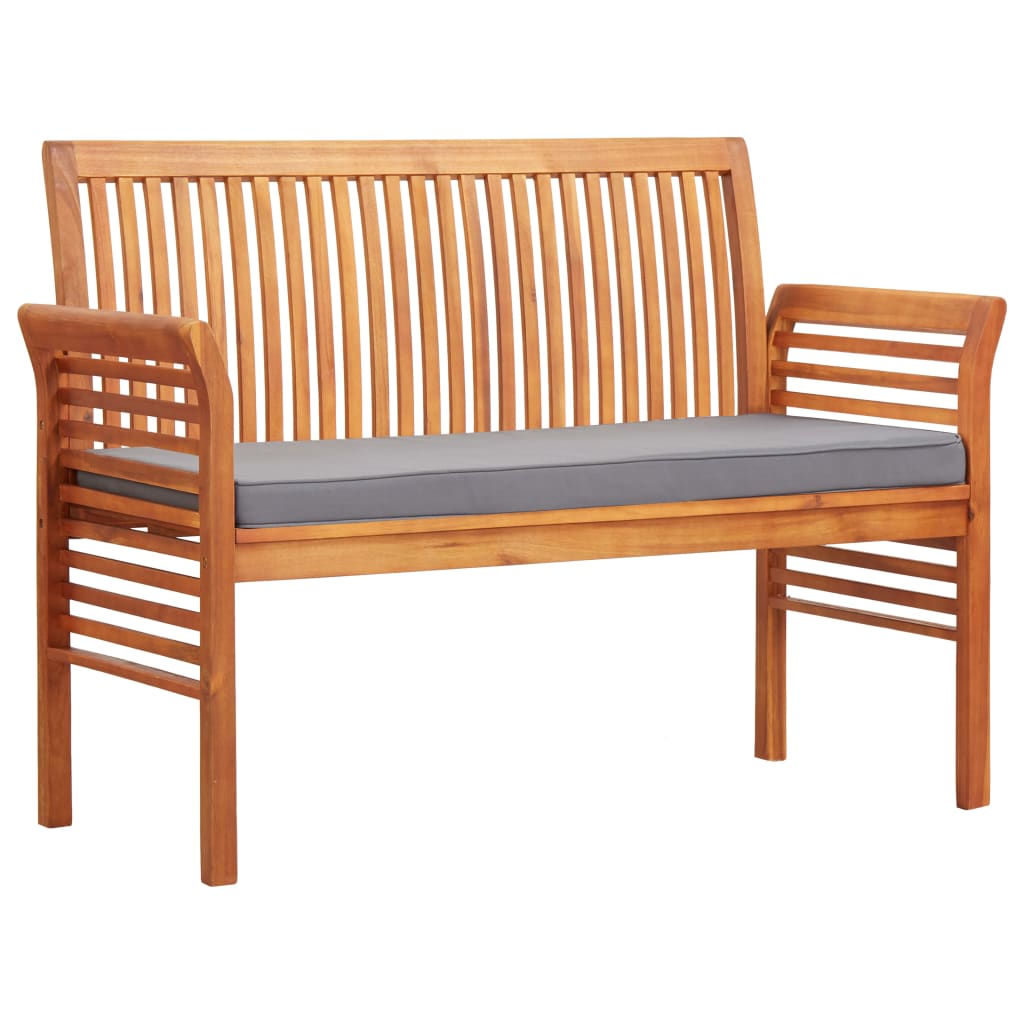 2-sitzer Gartenbank Mit Kissen 120 Cm Massivholz Akazie
