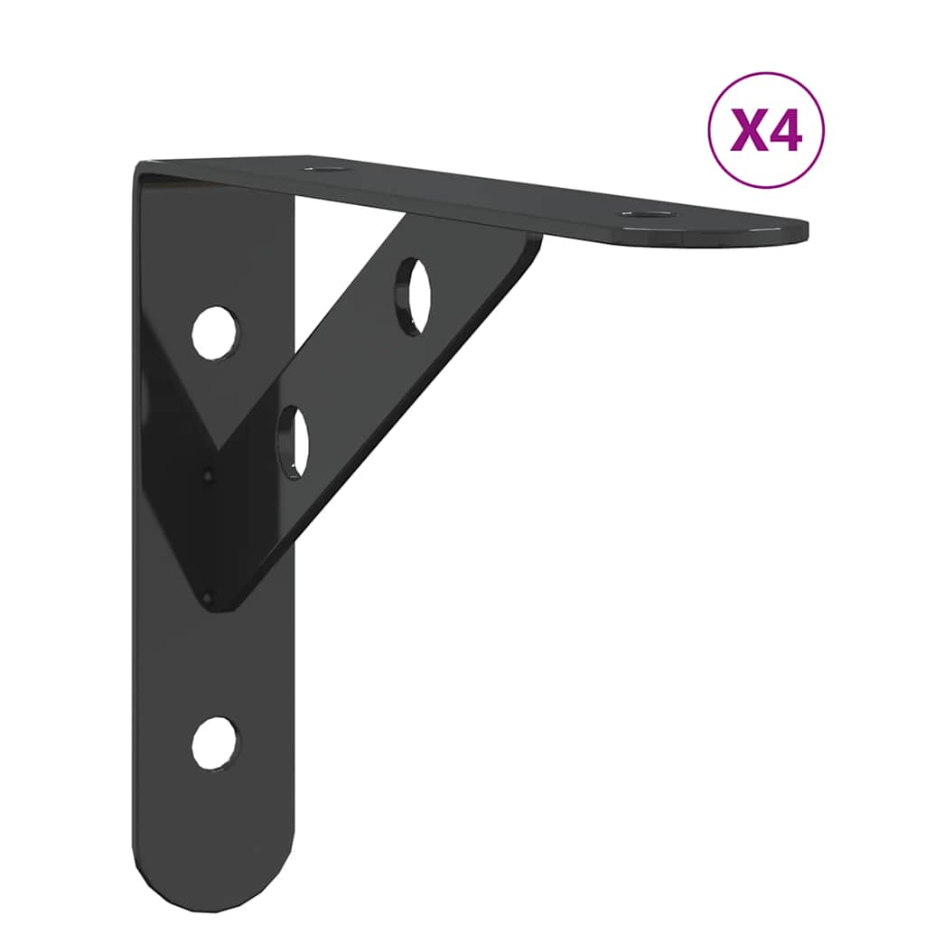Maison Exclusive - Regalträger 4 Stk. 15x2,5x11,5 Cm Schwarz Edel