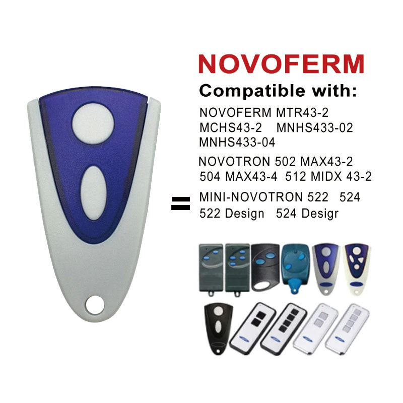 433,92 Mhz Garagentor-fernbedienung Kompatibel Mit Novoferm Mtr43-2 Mchs43-2 Und Novotron 502 Max43-2 Ersatz-garagentor-fernbedienungen.