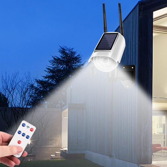 Simulierte Solarbetriebene Sicherheitslampe, Gefälschte Led-wandleuchte Mit Bewegungsmelder Und Fernbedienung, Geeignet Für Gärten Und Terrassen Sowie Zur Nächtlichen Abschreckungsbeleuchtung.
