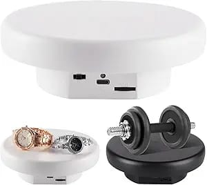 14 Cm Großer, Motorisierter, Drehbarer Displayständer, Usb-betrieben, Mit Verstellbarem Richtungsrad, Geeignet Für Fotografie Und Präsentation Vor Ort.