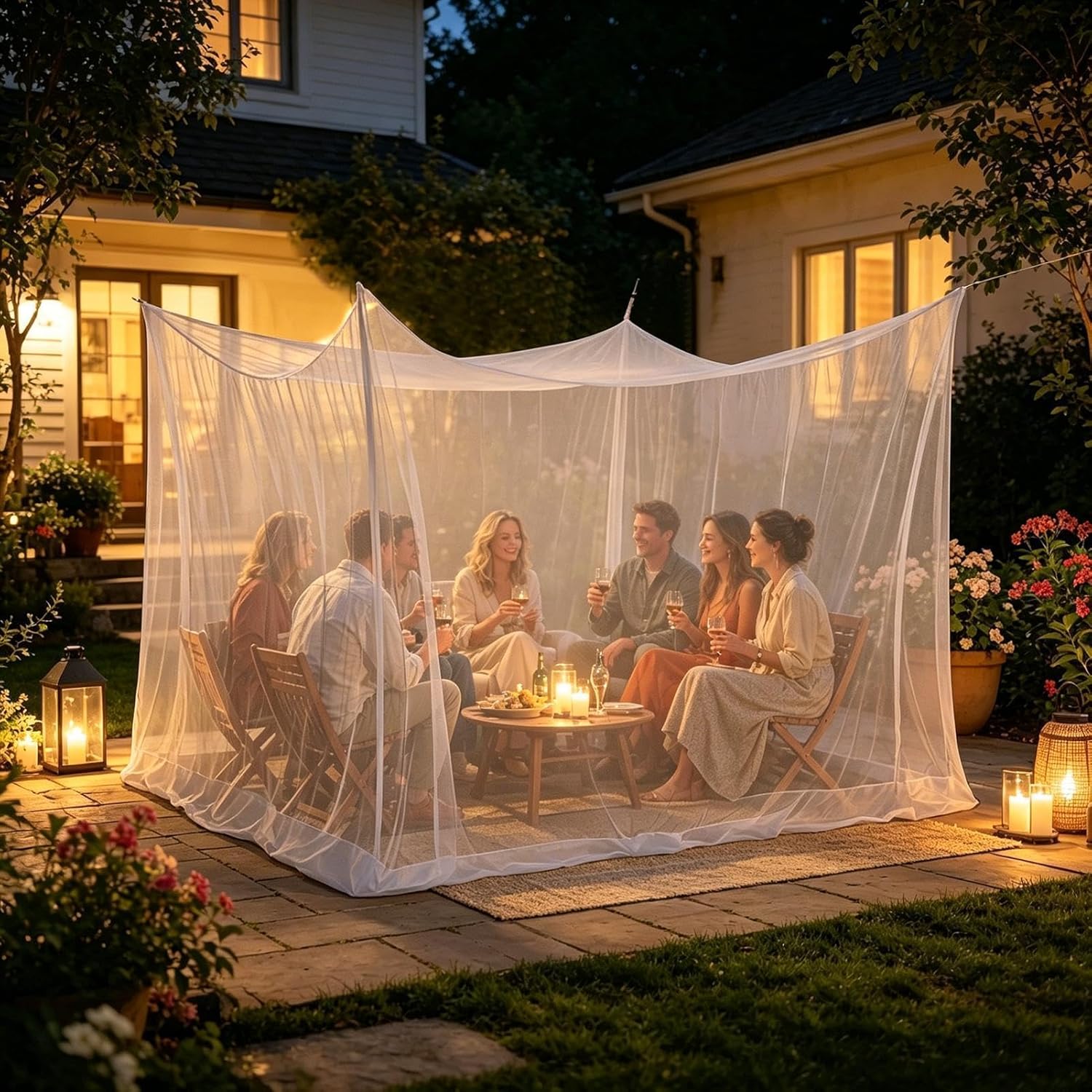 Moskitonetz 200 × 120 × 128 Cm – Für Pavillon, Garten, Terrasse, Camping, Bett – 220 Feinmaschig Mit 1 Tür – Weiß