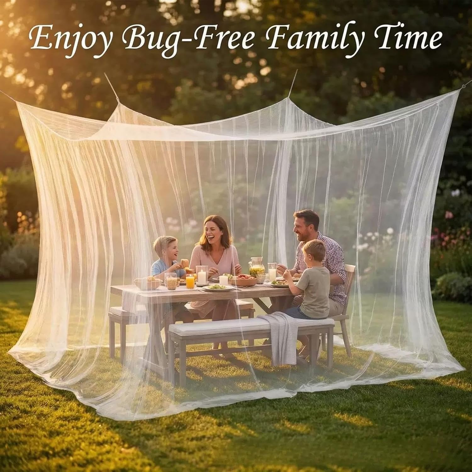 Moskitonetz 220 × 200 × 240 Cm – Für Pavillon, Garten, Terrasse, Camping, Bett – 220 Mm Feine Maschenweite Mit 1 Tür – Weiß