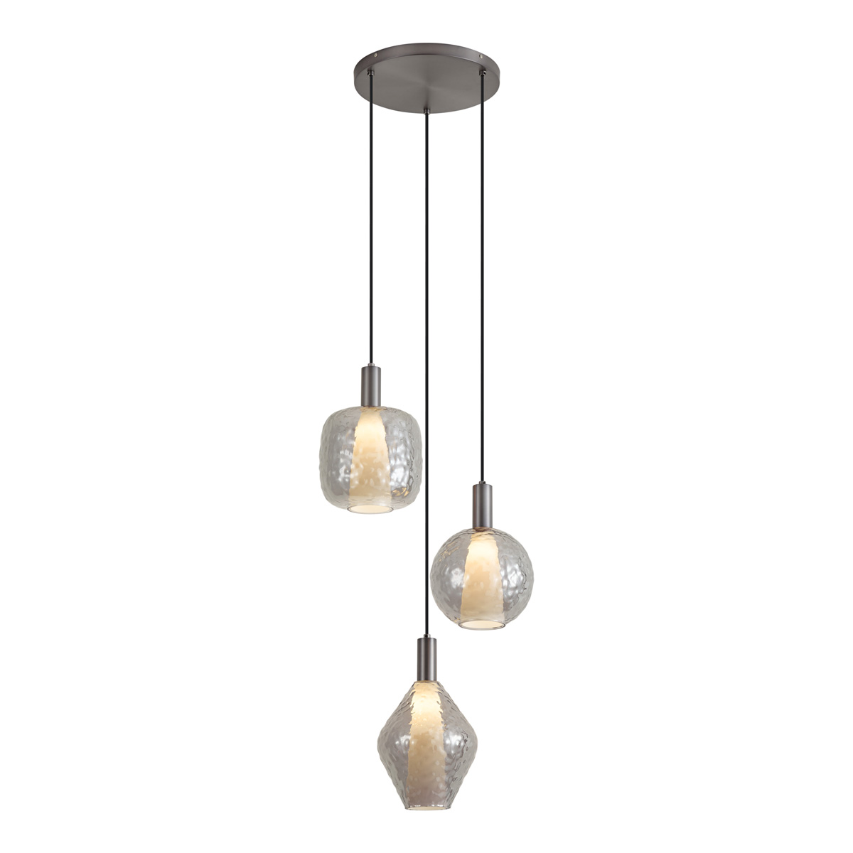 Qazqa Design-pendelleuchte Gunmetal 3-flammig - Ard