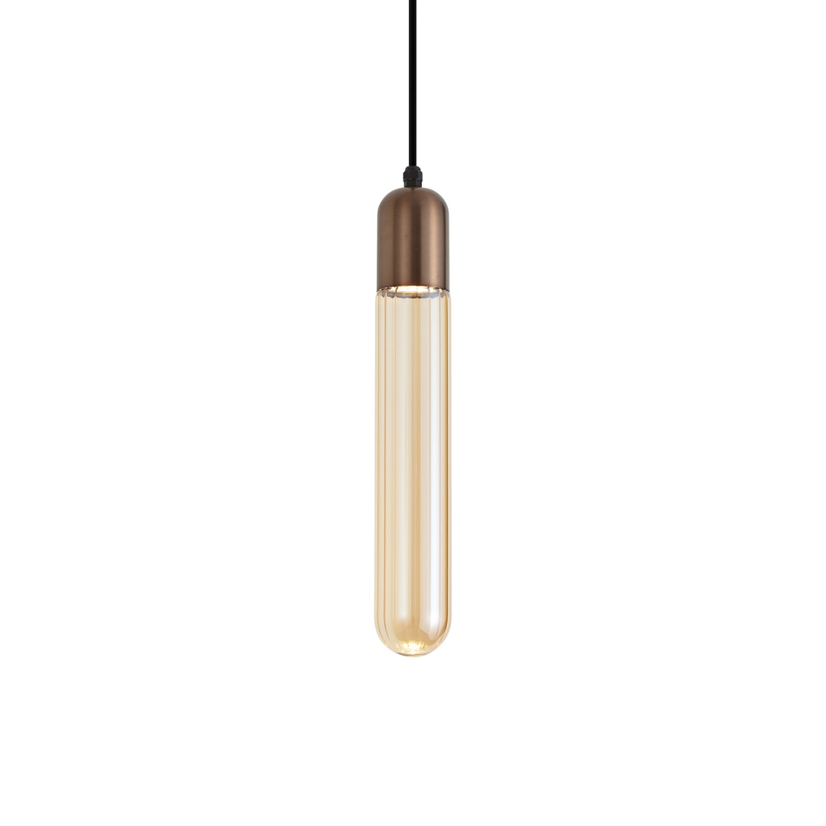 Qazqa Art Deco Pendelleuchte Dunkelbronze Mit Geripptem Glas Ip44