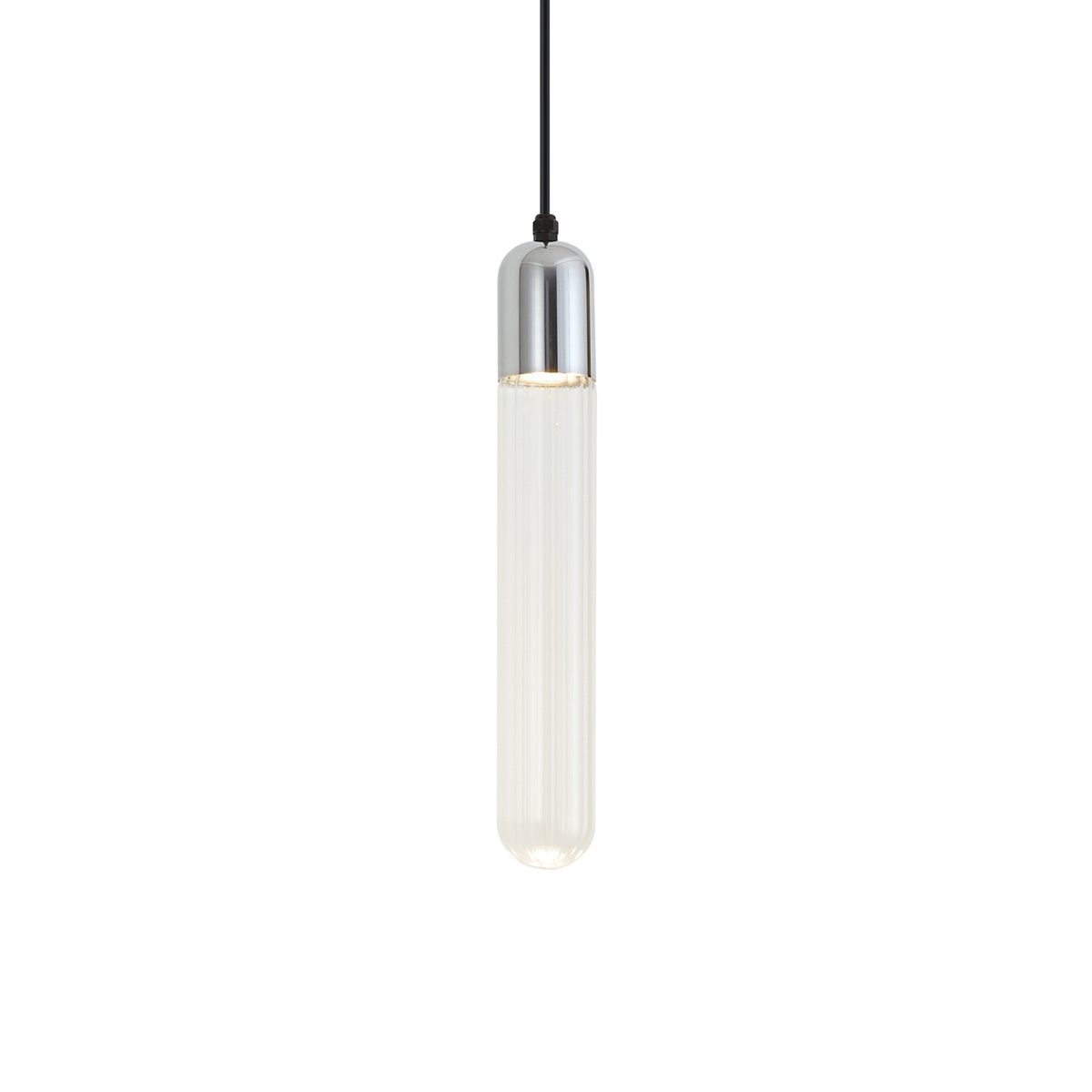 Qazqa Art Deco Pendelleuchte Chrom Mit Geripptem Glas Ip44 -