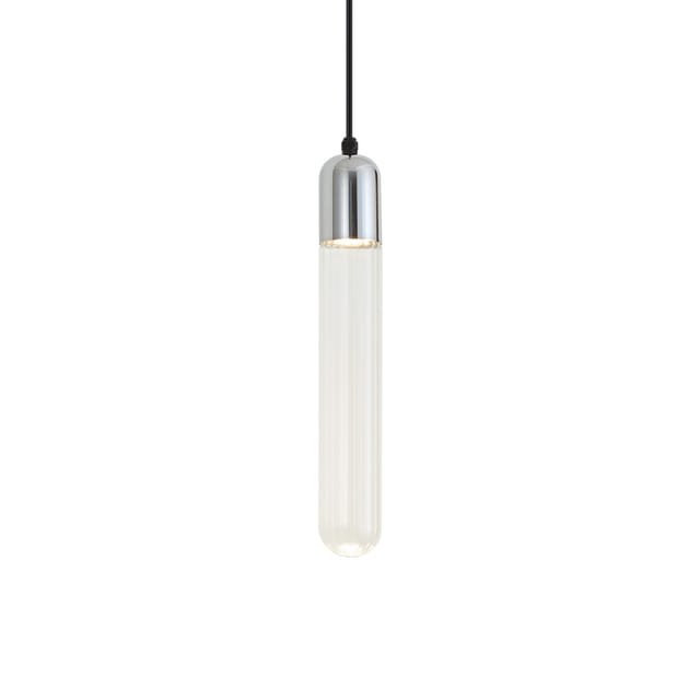 Qazqa Art Deco Pendelleuchte Chrom Mit Geripptem Glas Ip44 -
