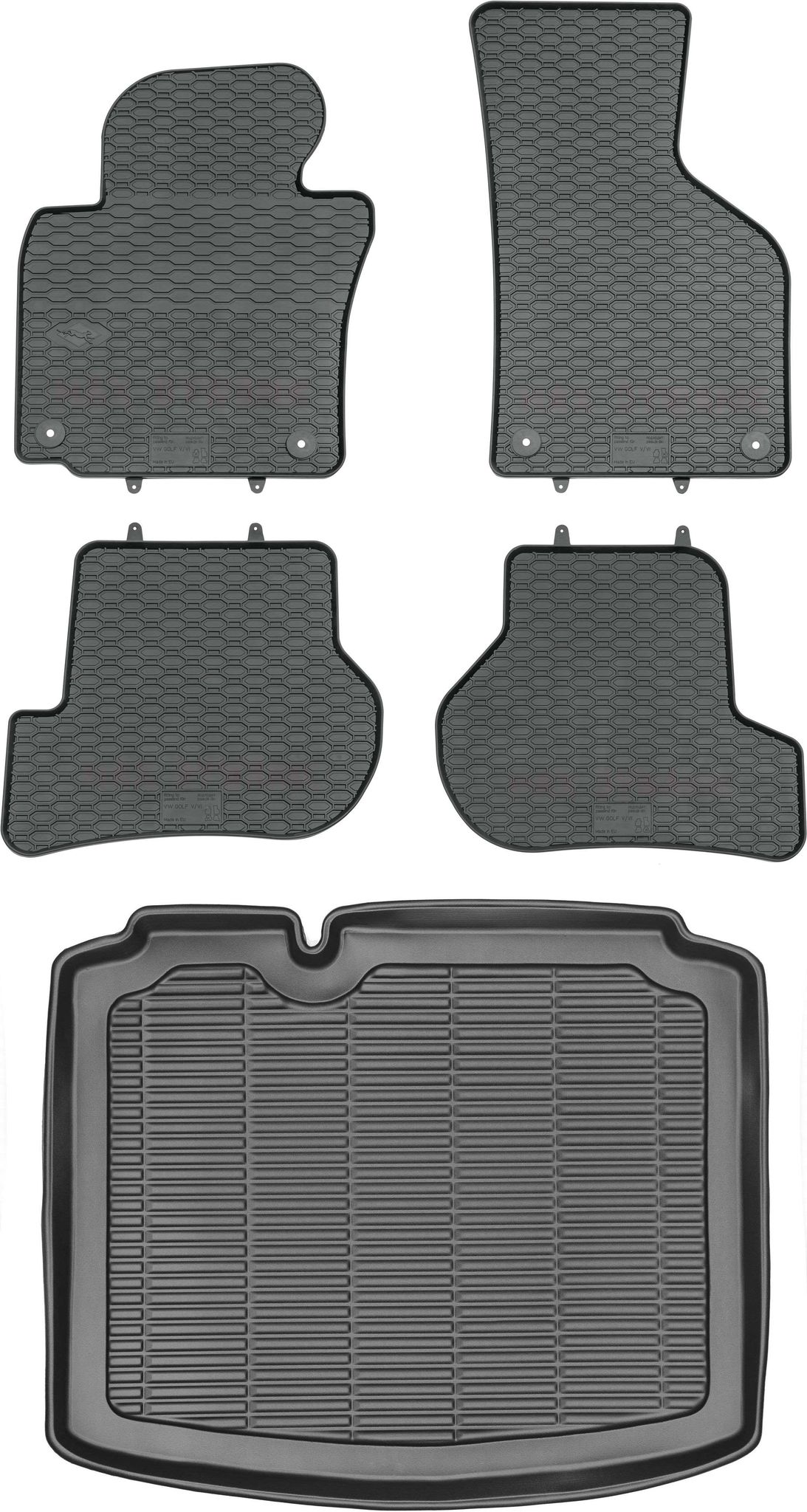 Seat Leon Ii Schrägheck (2005–2008) – Set: Gummifußmatten + Kofferraummatte