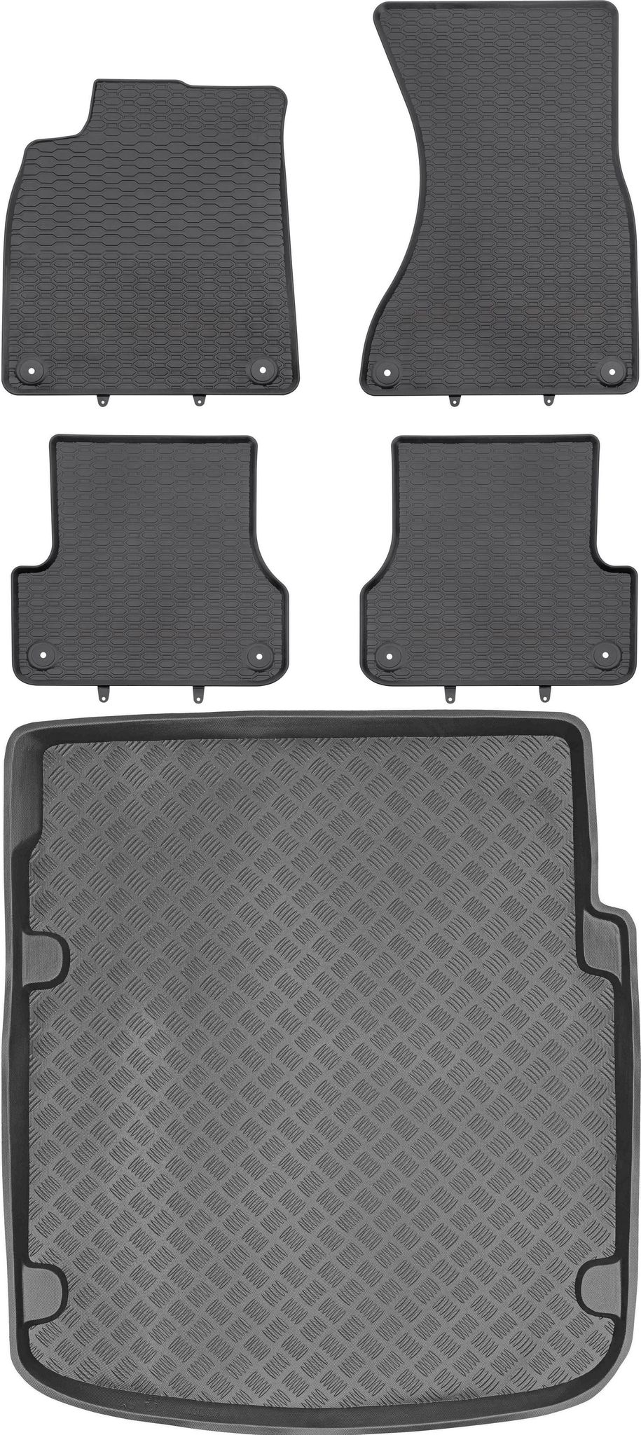 Audi A7 I Sportback (2010–2017) – Set: Gummifußmatten + Kofferraummatte