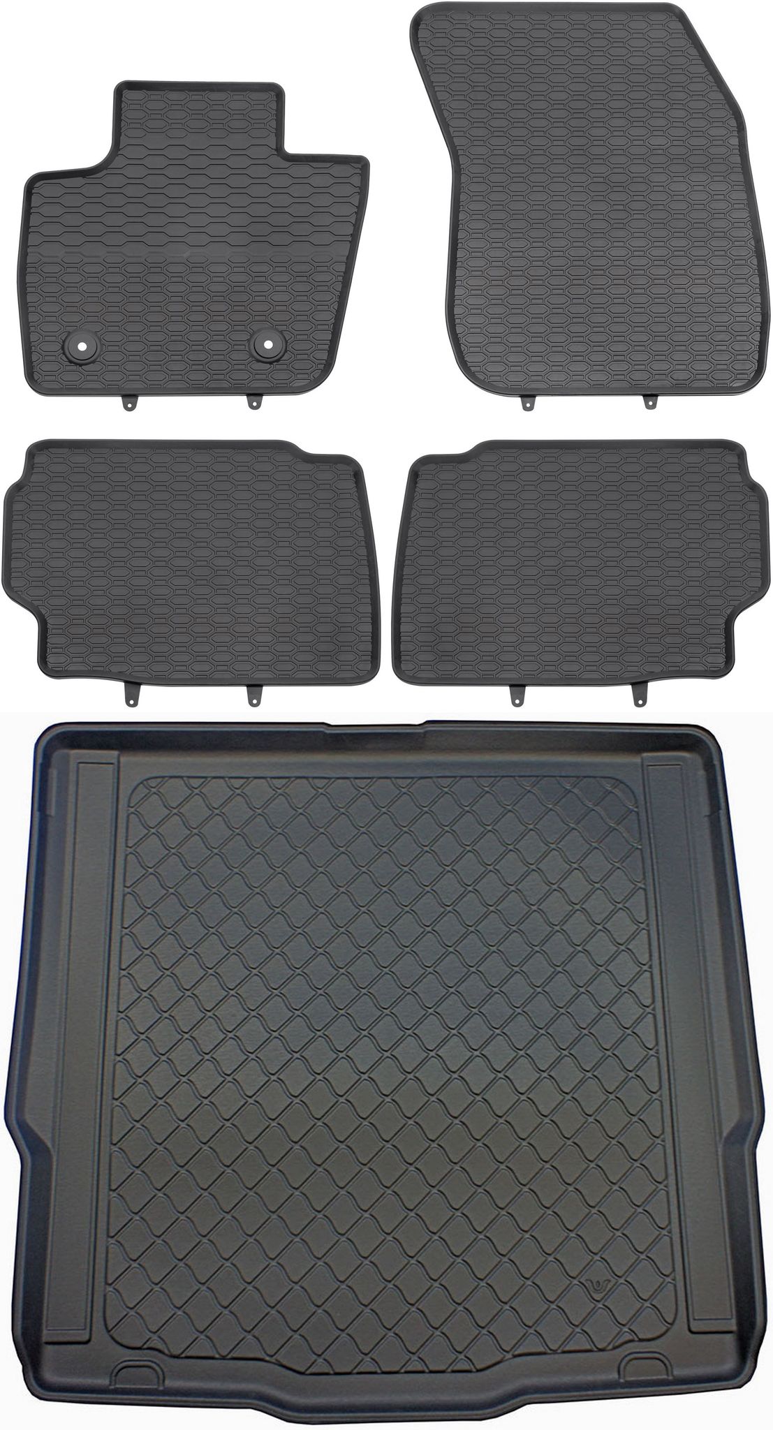 Ford Mondeo V Turnier Kombi Von 01.2015-2022 Set - Gummifußmatten + Kofferraummatte