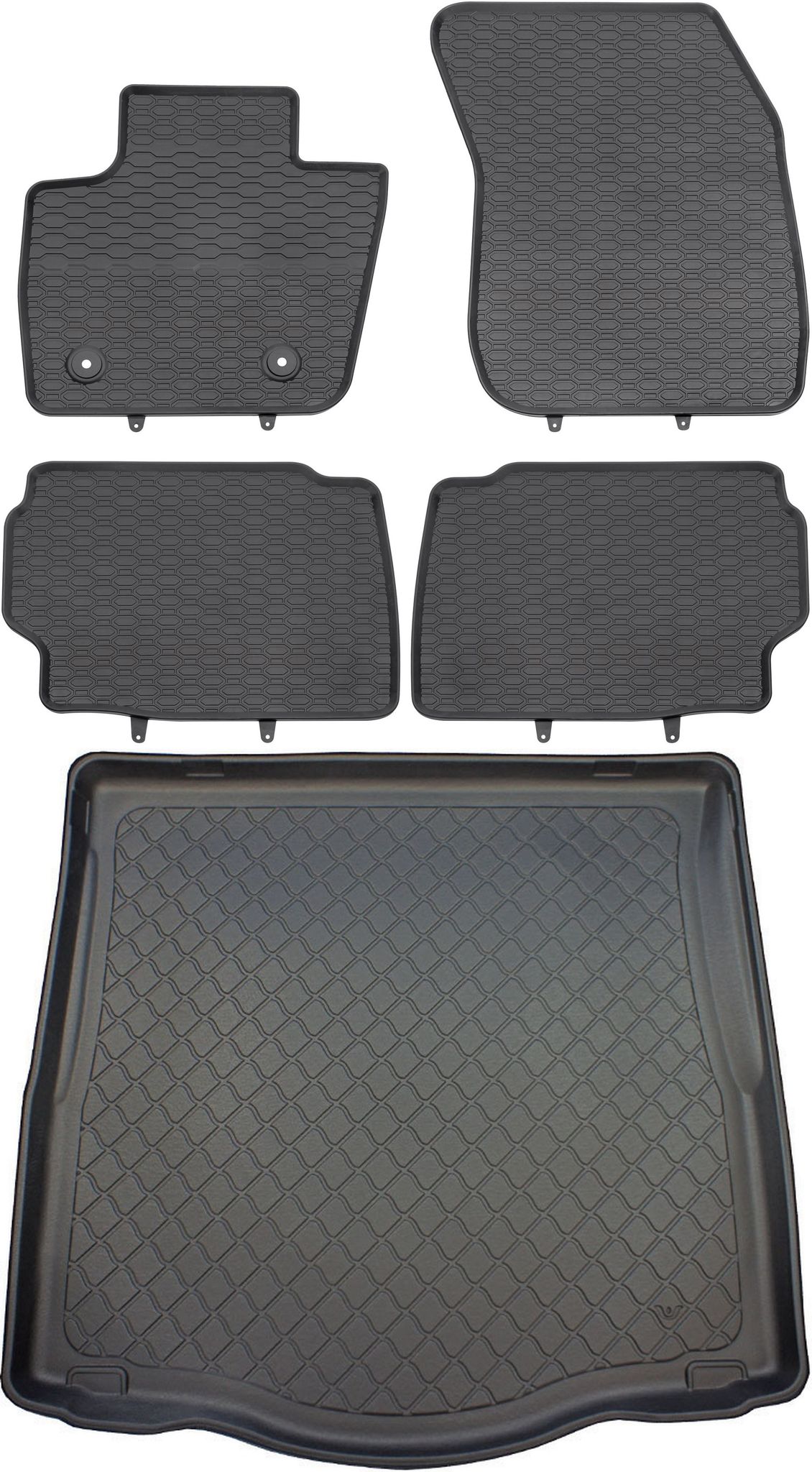 Ford Mondeo V Schrägheck (01.2015–2022) – Set: Gummifußmatten + Kofferraummatte