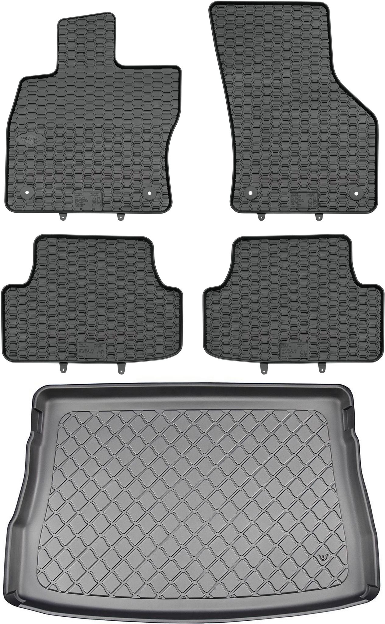 Volkswagen Golf Viii Schrägheck Ab 12/2019 Set - Gummifußmatten + Kofferraummatte