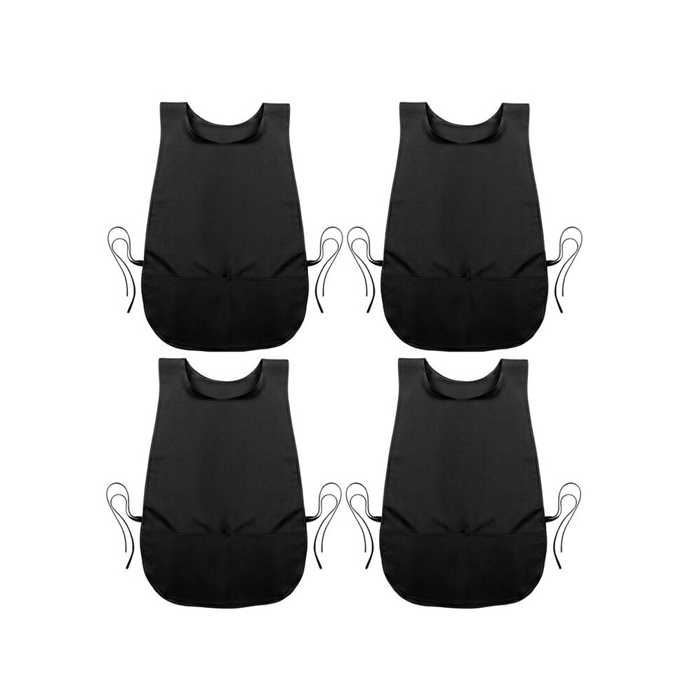 Set Mit 4 Schusterschürzen Mit Je 2 Taschen, Wasserdichte Malerschürzen Für Damen Und Herren, Geeignet Für Reinigung, Malerei, Hausarbeit Und Andere Arbeiten, Schwarz