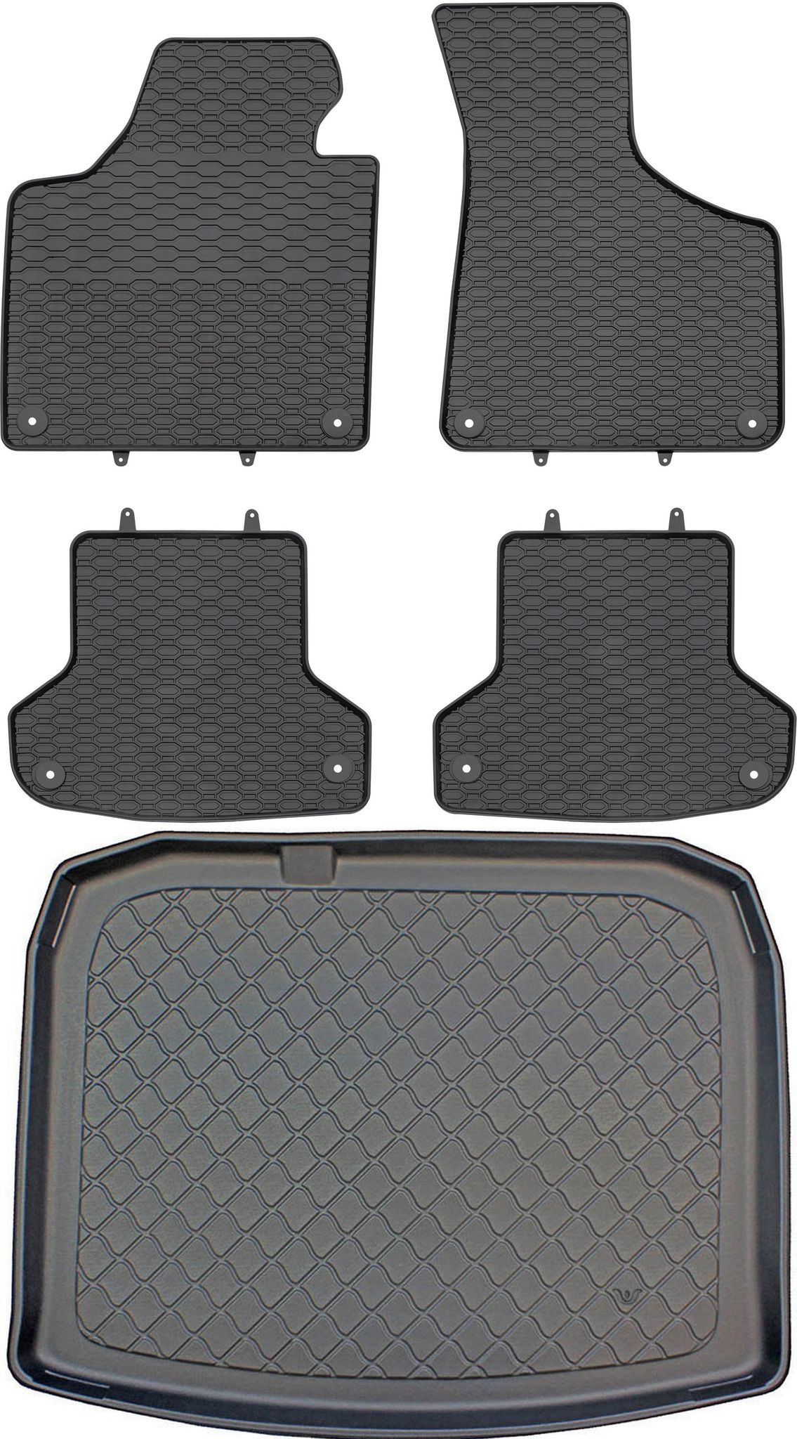 Audi A3 8p Schrägheck (05.2003–07.2012) – Set: Gummifußmatten + Kofferraummatte