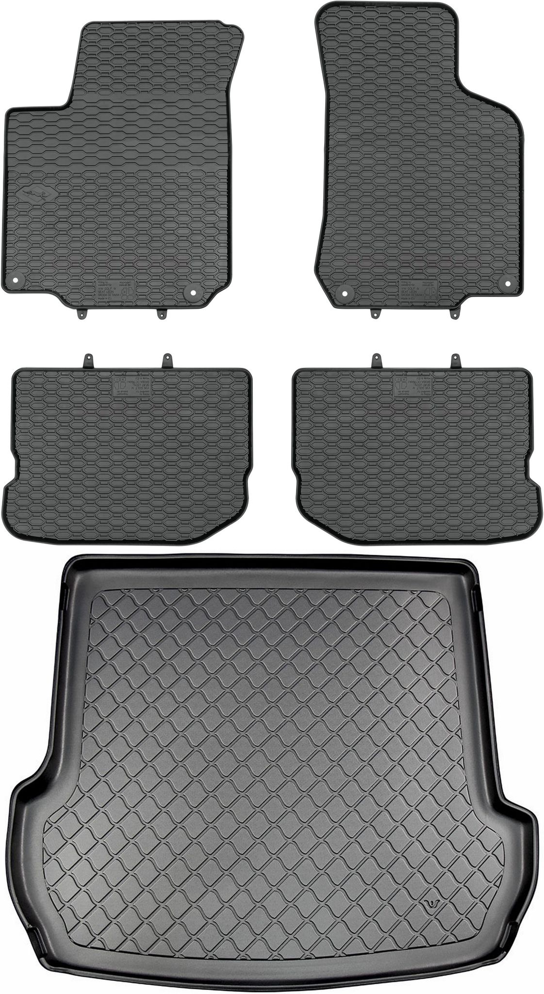 Volkswagen Golf Iv 1j Kombi (1998–05.2007) – Set: Gummifußmatten + Kofferraummatte
