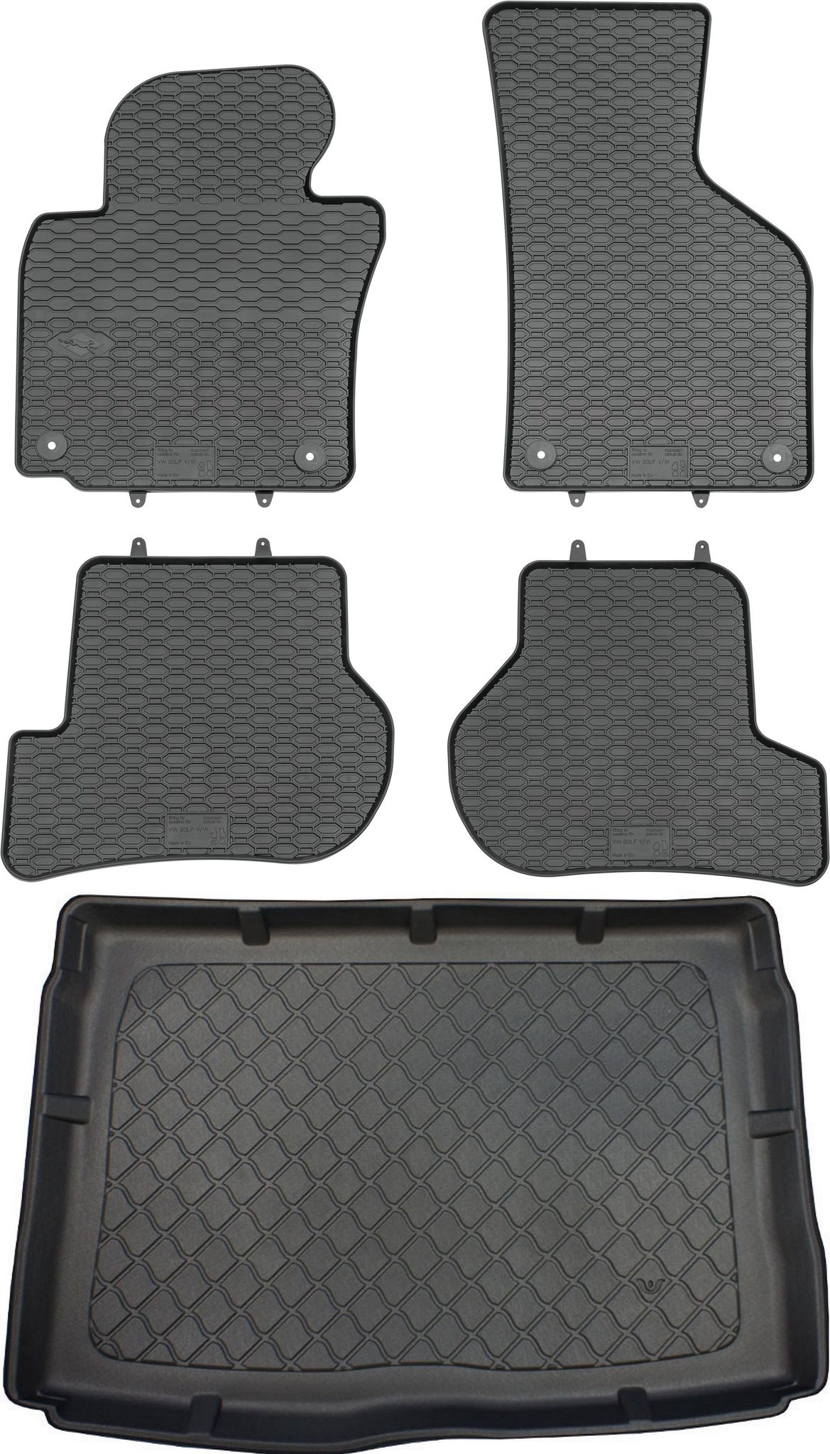 Volkswagen Golf V 1k Schrägheck Ab 2003.10.2008. Set – Gummifußmatten + Kofferraummatte