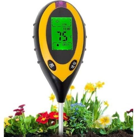 4-in-1 Digitaler Bodentester – Misst Ph-wert, Feuchtigkeit, Temperatur Und Licht – Für Den Innen- Und Außenbereich – Batterielos – 4-in-1 Boden