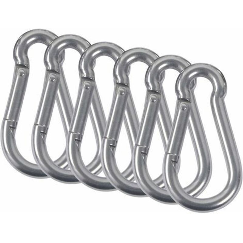 Karabiner Aus Edelstahl 304 – 6er-pack – Maximale Traglast 95,5 G – Länge 50 Mm – Öffnungsdurchmesser 13,2 Mm