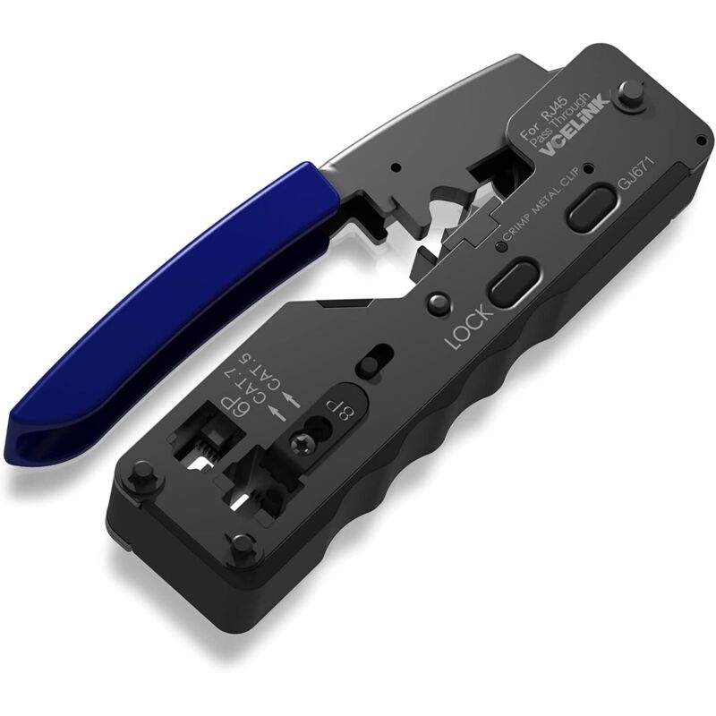 Gj671bl Rj45 Crimpzange Für Cat5/cat5e/cat6/cat6a/cat7 Netzwerkstecker, Rj45 Netzwerkstecker Und 6-polige Telefonstecker