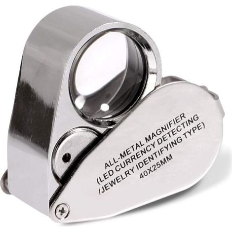40-fache Juwelierlupe, Faltbare Lupe Für Juweliere Mit Beleuchtetem Led-licht (led-geldscheinerkennung / Juweliere Identifizieren Den Lupentyp).