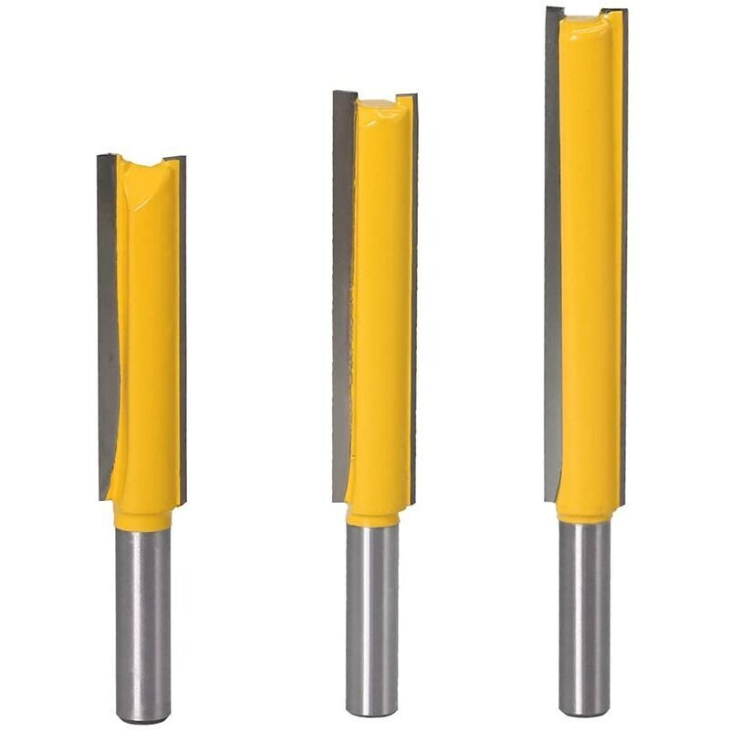 8-mm-fräser-set, 3-teilig, Gerade Nutfräser, Extra Lange Hartmetallfräser Für Die Holzbearbeitung, Gerade Fräser, Holzbearbeitungswerkzeuge (81/250 Mm + 8 Mm)