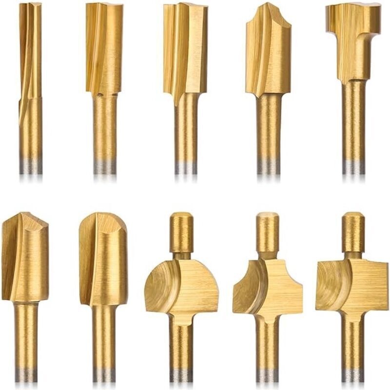 Fräser-sets - 10-teiliges Fräser-set - Mini-fräser-set - 1/8" (3 Mm) - Hss - Holzbearbeitung - Multi-tool-zubehörset, Geeignet Für Dremel Multi-tools - 10-teiliges Fräser-set.