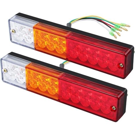 Set Mit 2 Led-rückleuchten, Je 40 Leds – 12v/24v Spannung – Schutzart Ip65 (wasserdicht) – Einfache Montage Für Anhänger, Lkws, Wohnwagen Und Boote