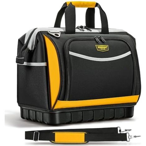 40 Cm Werkzeugtasche Mit Schultergurt, 25 Fächern, Robust Und Wasserdicht, Mit Reißverschluss, Ideal Für Elektriker, Techniker Und Klempner.