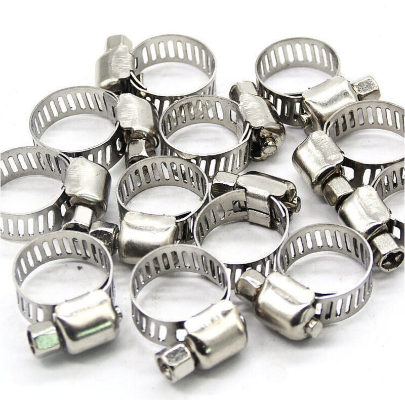 Edelstahl-schlauchschellen - Verstellbar 13-19 Mm Für Kraftstoffleitungen Und Gummischläuche, Befestigungsclips.