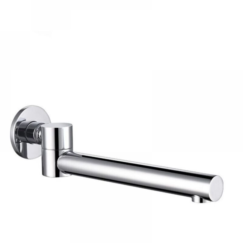 Badewannenauslauf, 180° Schwenkbar, Messing, Klappbar, Runde Düse, Armatur, Wandarmatur, G1/2, Chrom