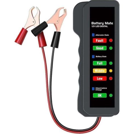 12-v-autobatterietester, Lichtmaschinentester, Batterieprüfer, Analysator Zur Prüfung Von Lichtmaschine Und Batterieladesystem, Le-anzeige