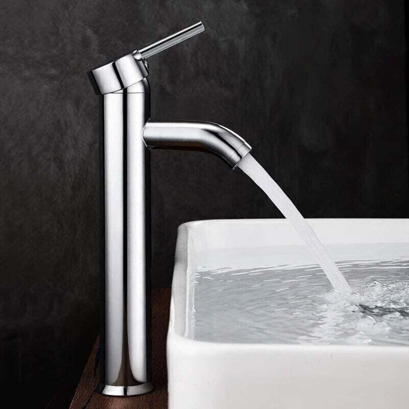 Waschtischarmatur Mit Hohem Mischer Für Waschbecken Oder Waschtische, Verstellbarer Warm- Und Kaltwasser-mischbatterie, Verchromtes Messing (silbergrau).