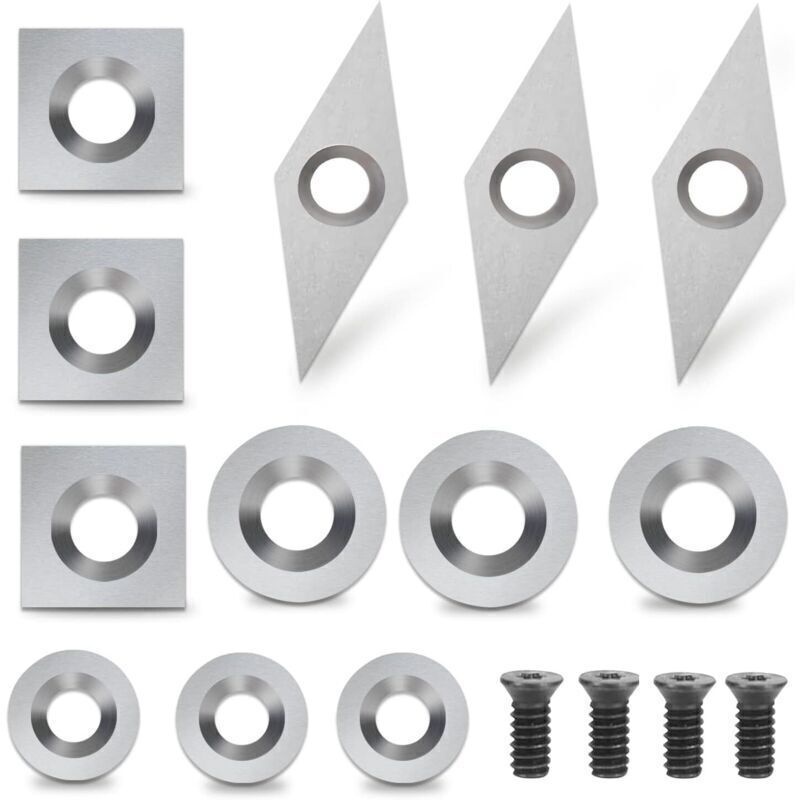 12-teiliges Set Hartmetall-schneideinsätze, Drechselwerkzeuge, Hartmetall-einsätze, Drechselröhren