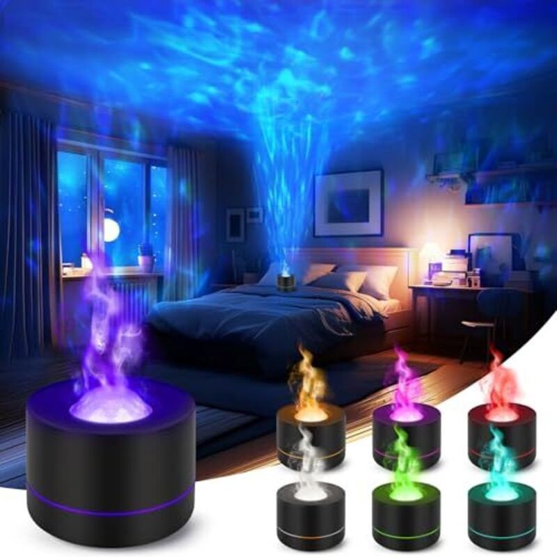 Charmofun Aroma-diffusor Mit Projektor, Luftbefeuchter Und 7-farbigem Led-licht, Geräuschloser Aromatherapie-diffusor Für Schlafzimmer, Wohnzimmer Und Badezimmer