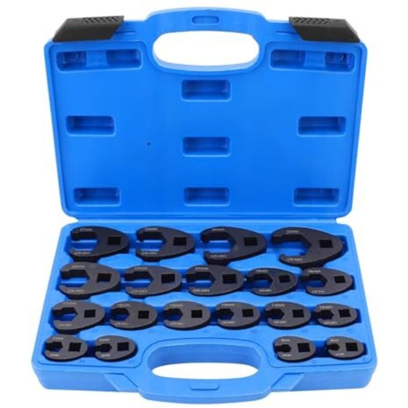 Satz Mit 19 Maulschlüsseln (3/8" Und 1/2"), Metrischen Steckschlüsseln Aus Kohlenstoffstahl (8-32 Mm), Offenen Ratschenschlüsseln Für Befestigungselemente