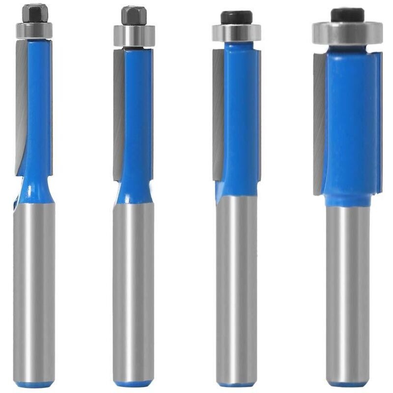 Br-vie 4-teiliges 8-mm-kopierfräser-set Für Heimwerker, Inklusive Kugellager Und Bündigschaftfräser