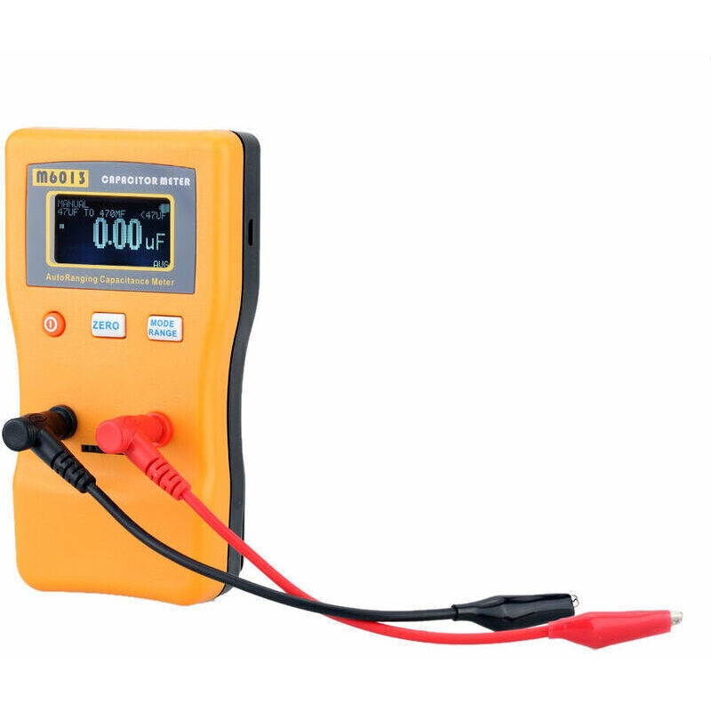 Kapazitätstester, M6013 0,01 Pf Bis 470 Μf Kondensatortester, Kondensatormessgerät Mit Automatischer Bereichswahl, Tragbares Kapazitätstester Mit 2 Messklemmen