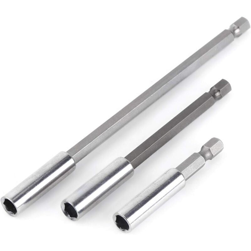 3 Stück 1/4" Magnetischer Bithalter Schaft Schraubendreherverlängerung Elektrische Bohrmaschinenverlängerung Schraubendreherverlängerung Für Elektrische Bohrmaschinen.